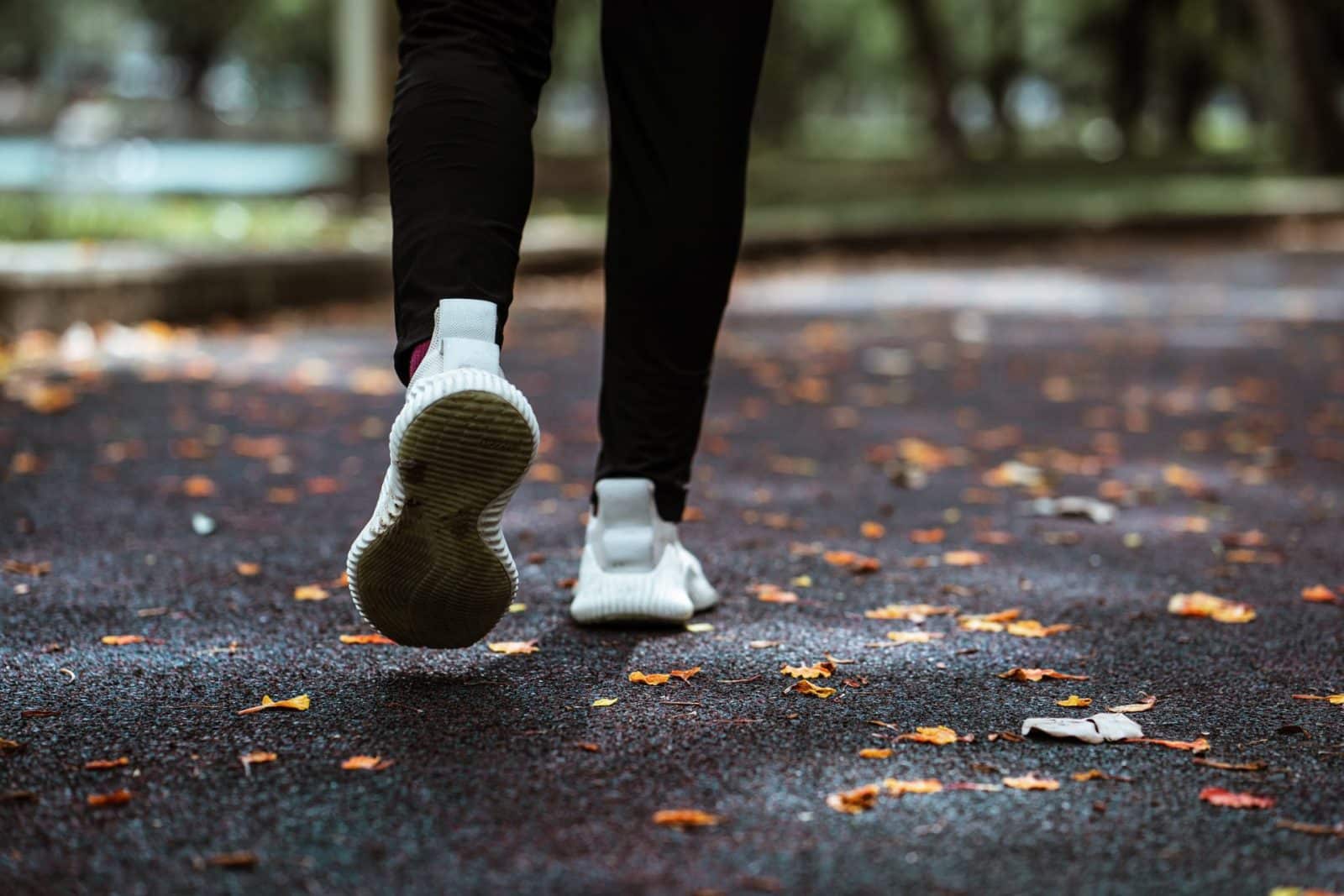 person jogging in empty park